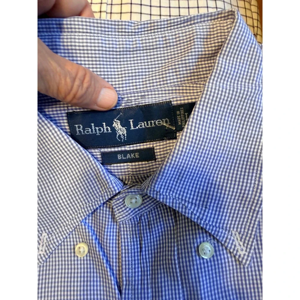 Lot of 7 Polo Ralph Lauren Mens Button Down Shirts L XL Blake Classic Fit Cotton